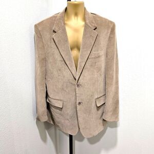 Meeting St Wide Wale Corduroy Tan Blazer Mens 46L Timeless Career Professional